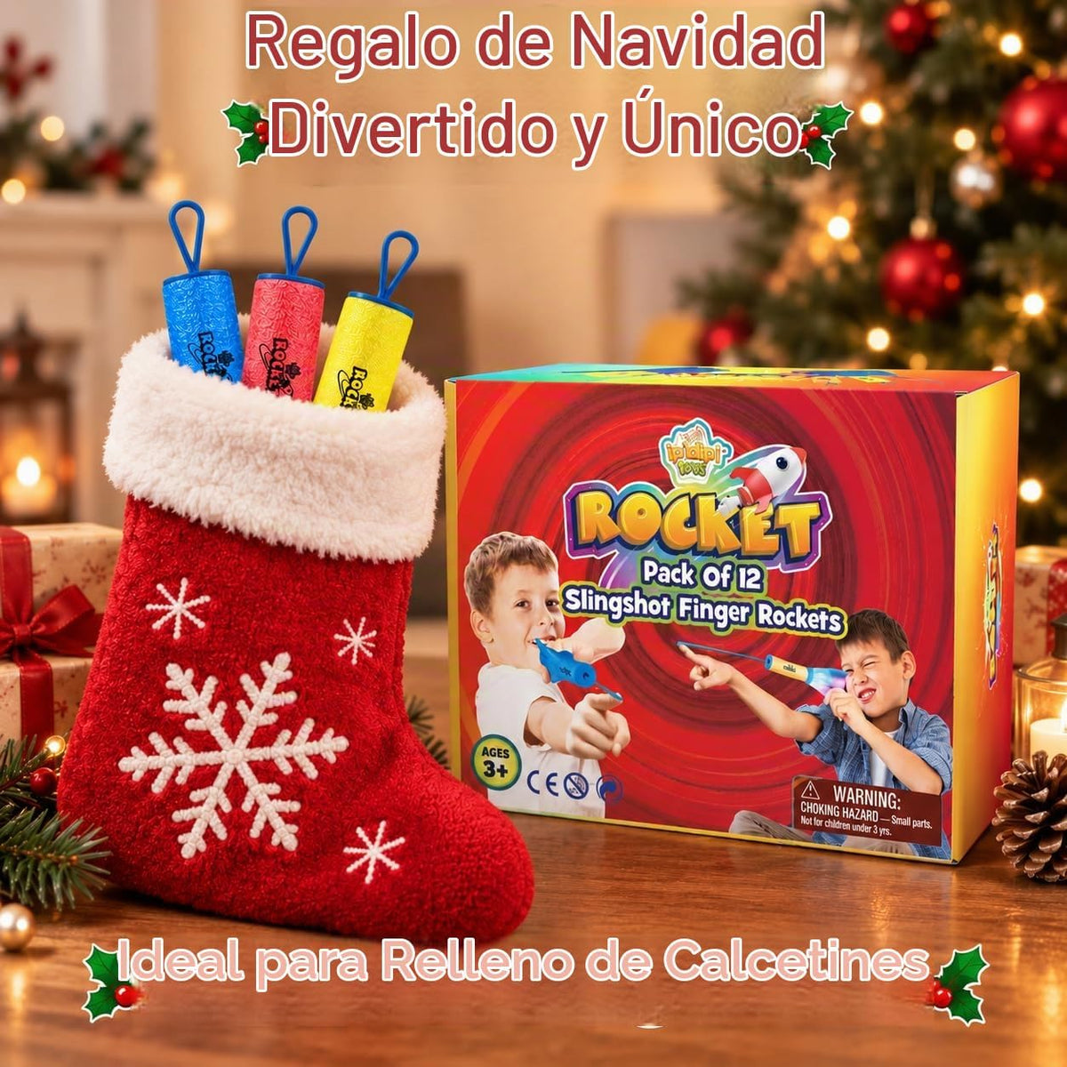 IPIDIPI TOYS - Cohetes de dedo, paquete de 12, lanzador de espuma para