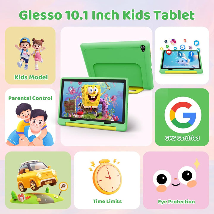 Gleeso Tablet para niños Android 16, 24 GB RAM 64 GB ROM Tablet par...