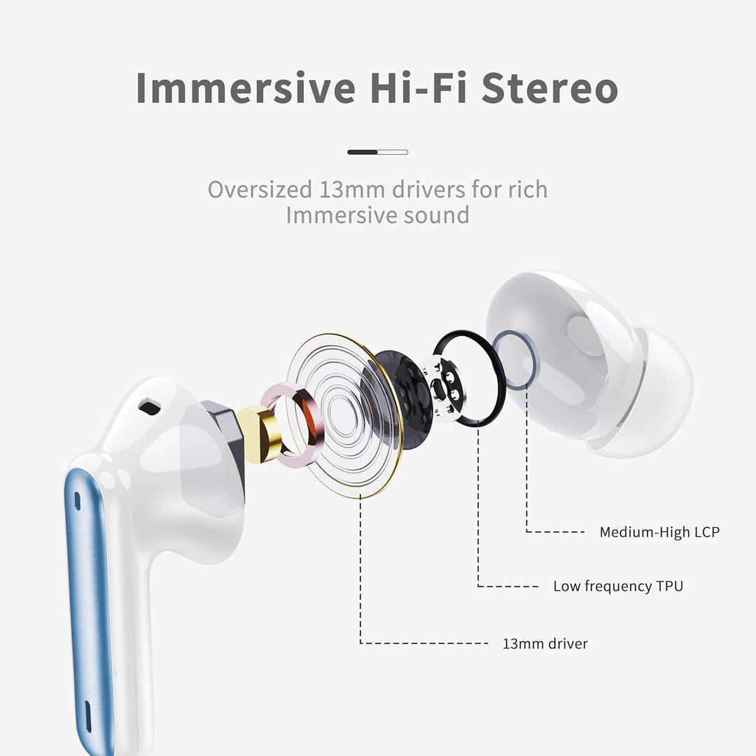 Auriculares inalámbricos, auriculares Bluetooth 5.4 2026 con 4 micr...