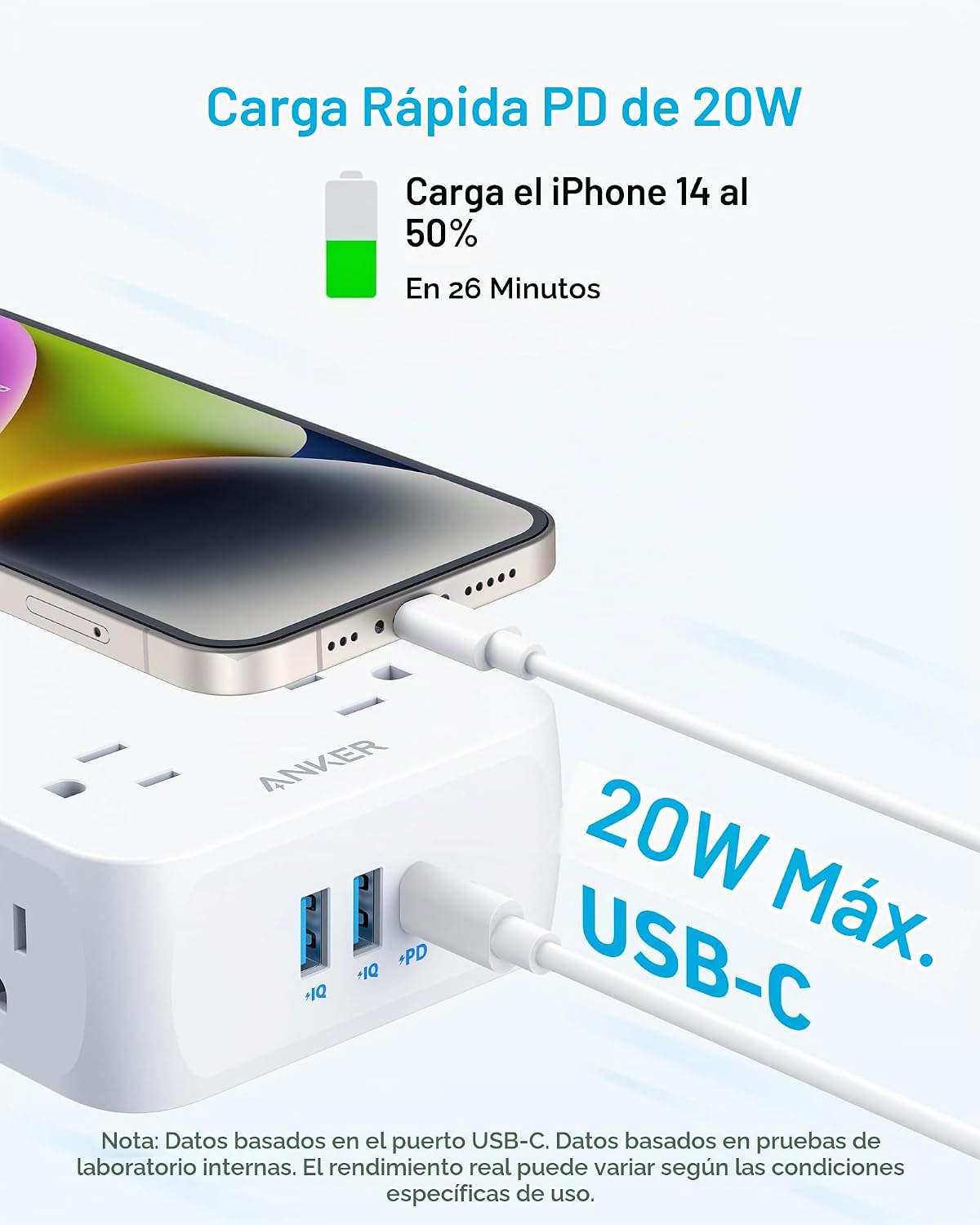 Anker - Regleta de alimentación con protector de sobretensiones 2000J