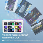 FIFINE AmpliGame - Controlador de juegos con kit de tarjeta de captura 4K, teclado de transmisión con 15 accesos directos, teclas macro, tarjeta de captura 1080P con puerto HDMI, RGB, compatible con Switch/XBOX/PS5/PC (D6+V3 blanco)