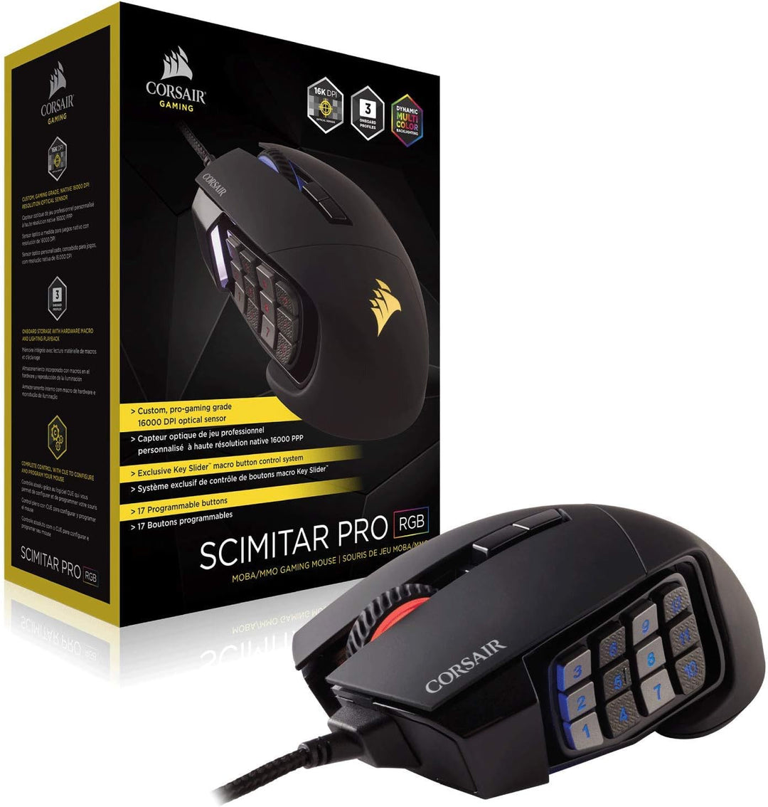 Corsair Scimitar Pro RGB Optical MMO Gaming Mouse (sensor óptico de...