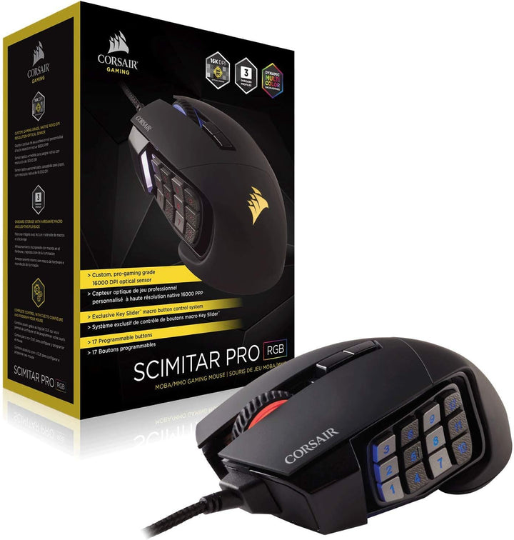 Corsair Scimitar Pro RGB Optical MMO Gaming Mouse (sensor óptico de...