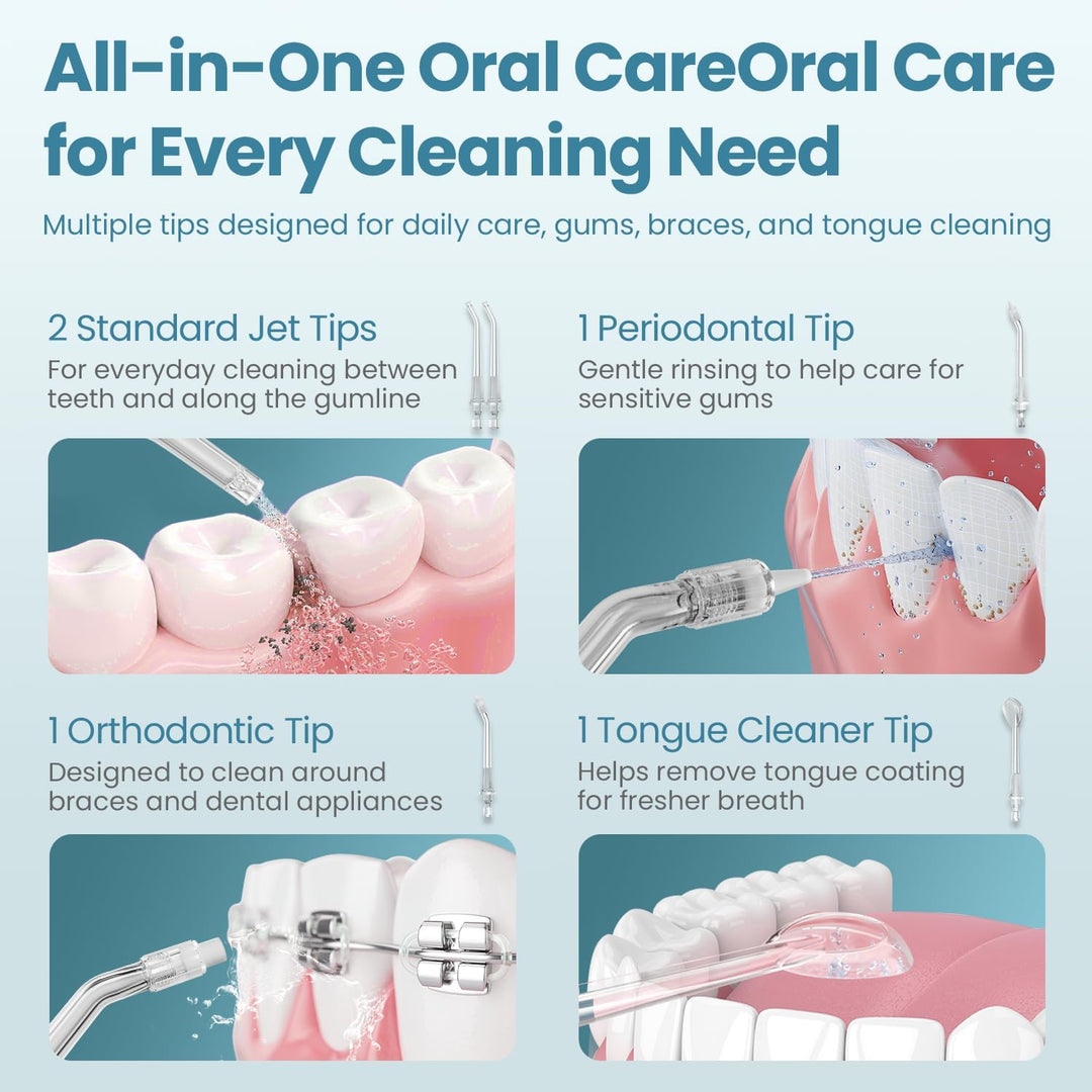 Onlyone - Irrigador dental con presión de agua ajustable para el cu...