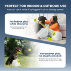 ALL FOR PAWS Lanzador automático de bolas para perros, juguete interactivo para perros medianos a grandes, máquina lanzadora de bolas recargable para mascotas para jugar al aire libre, 6 bolas de 2.5 pulgadas incluidas