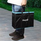 Juegoal Torre Gigante de Caída de 54 Piezas Gris para Adultos, Niños y Familia, Juego de Apilamiento de Bloques de Madera con Tablero de Juego y Bolsa de Lona, Juegos al Aire Libre para Patio Trasero