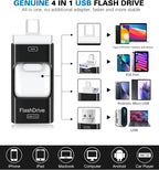 Unidad flash para iPhone 256GB, 4 en 1 USB tipo C, memoria USB tipo...
