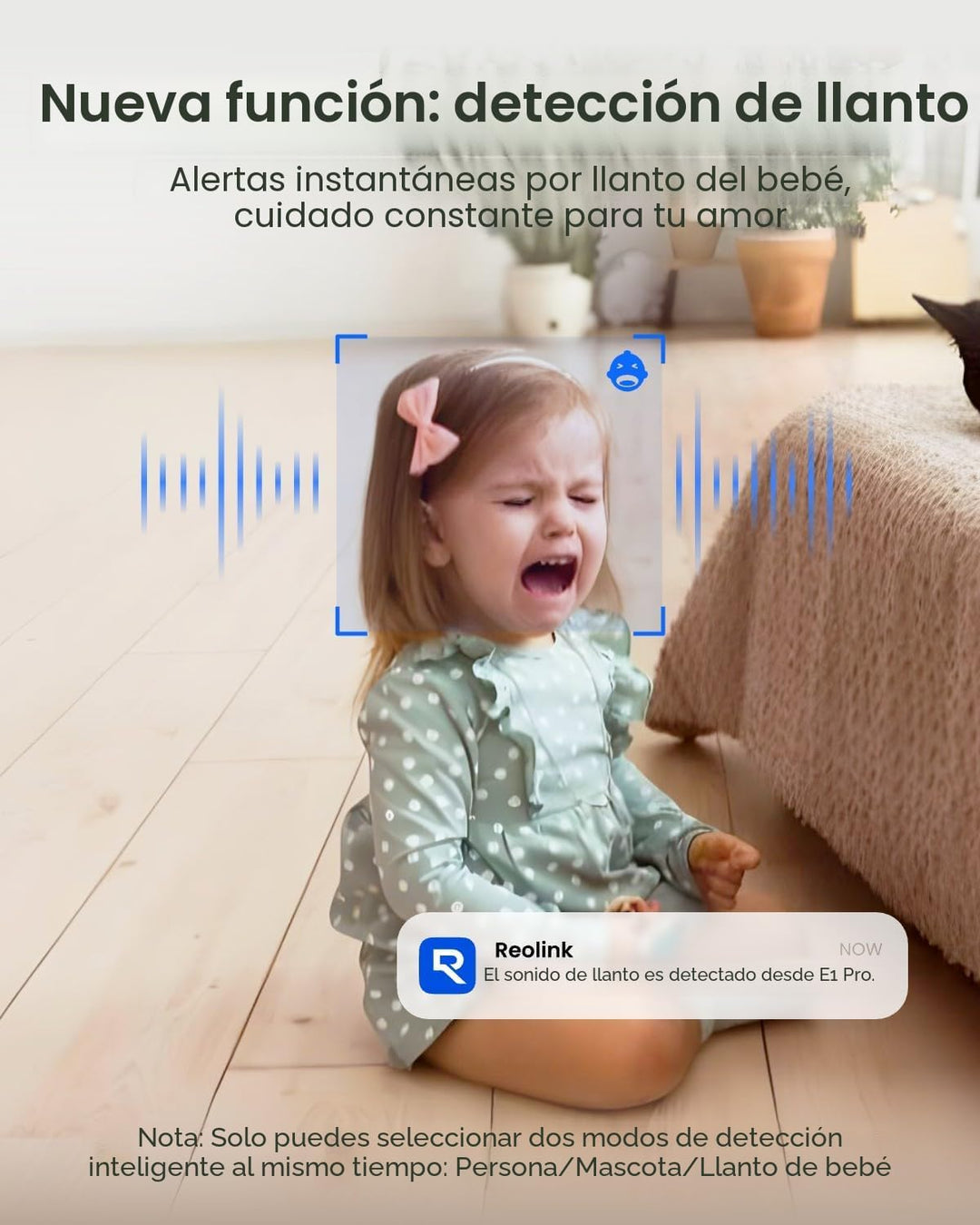 Cámara de seguridad para interiores, Reolink E1 Pro cámara de WiFi...