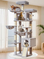Taoqimiao Árbol para Gatos Alto, 76In Torre para Gatos Grandes, 3 Plataformas Acolchadas