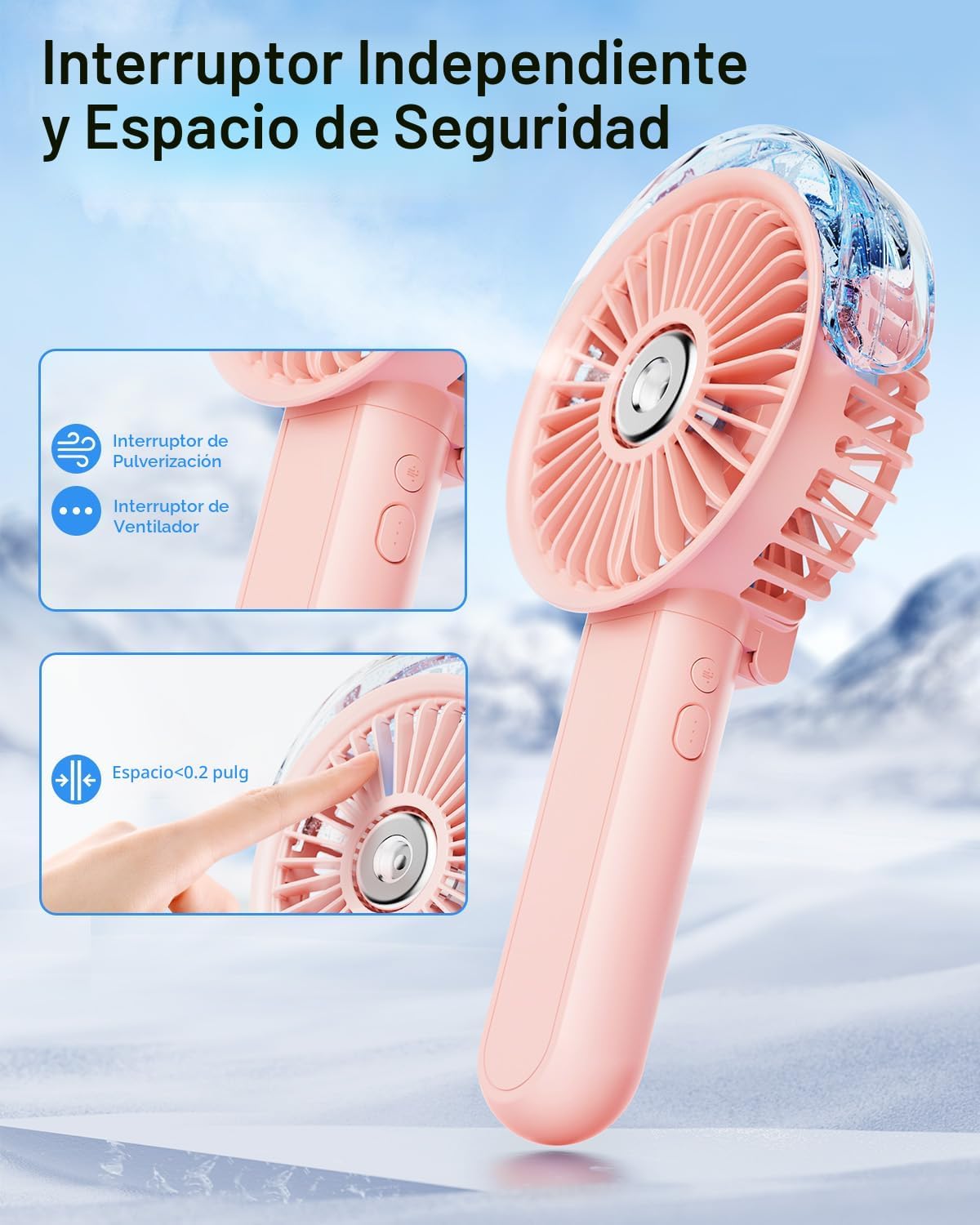 SWEETFULL Ventilador portátil de niebla - Ventilador personal de ma...