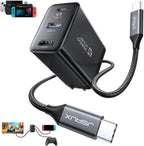 JSAUX Base de interruptor de 65 W con HDMI 4K a 120Hz, carga rápida PD de