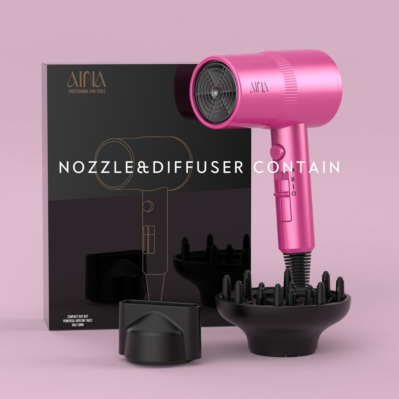 AINA Secador de pelo con difusor, secador de pelo para mujer | Tecn...