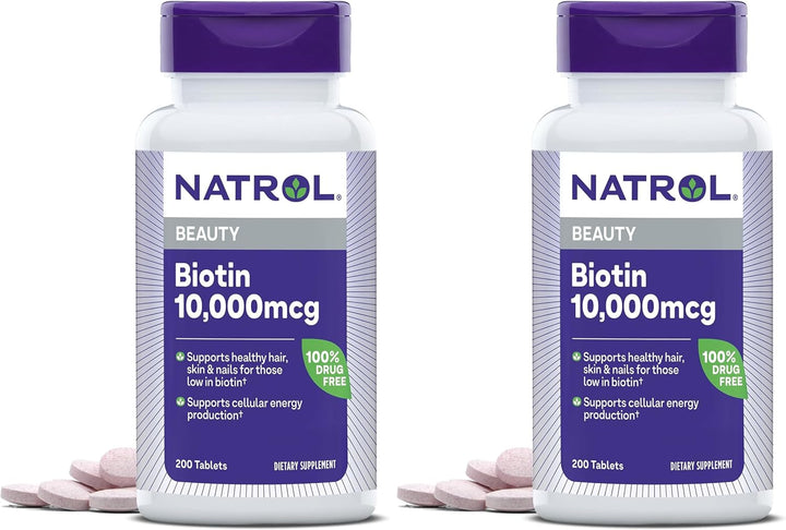 Natrol Biotina 10000mcg, suplemento para cabello, piel y uñas salud...