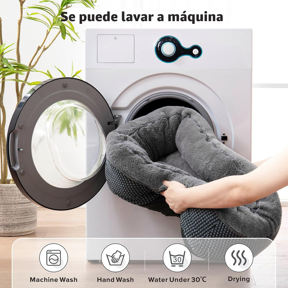 Cama para perros pequeños para perros pequeños, camas para gatos de interior, lavable, cama ortopédica para perros, cama cálida suave y calmante para cachorros, cama duradera para mascotas con parte inferior antideslizante S (20 x 19 x 6 pulgadas)