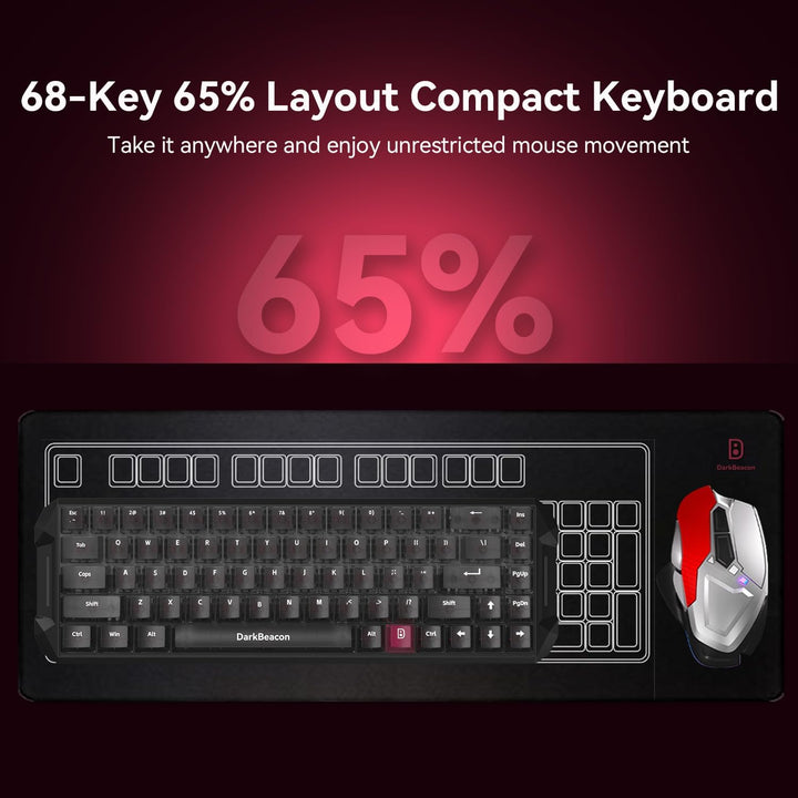 DarkBeacon Blade68 Teclado mecánico con cable 65%, interruptores si...