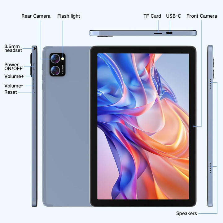 Tableta, Android 15 Tablets 10 pulgadas con 12 GB de RAM+128 GB de...