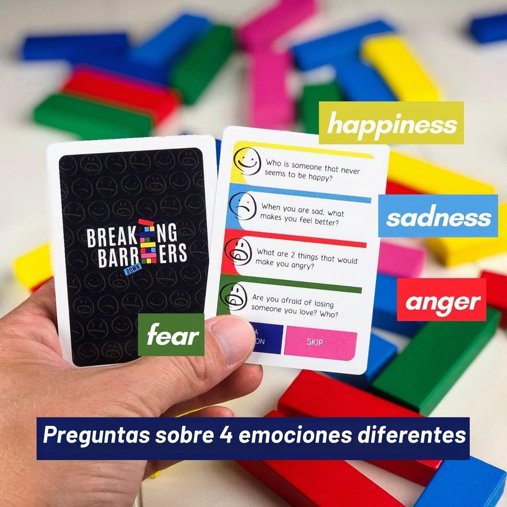 Rompiendo barreras - Juegos de habilidades sociales y juegos de terapia, un juego de sentimientos para niños que desarrolla la regulación de las emociones y explora la ira, la tristeza, el miedo y la