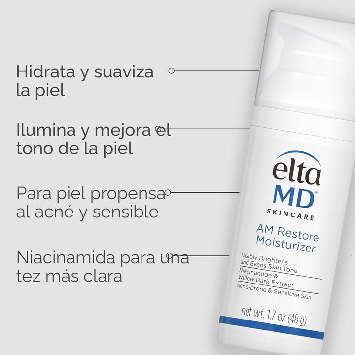 EltaMD Crema Hidratante Facial AM Restore para Mujeres y Hombres, C...