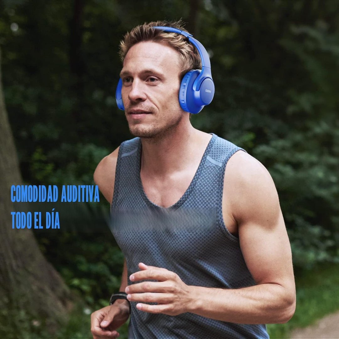 KVIDIO Auriculares Bluetooth sobre la oreja, 65 horas de reproducci...