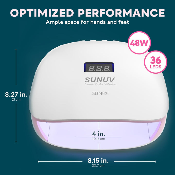 SUNUV Lámpara LED UV para uñas, lámpara UV para esmalte de uñas de...