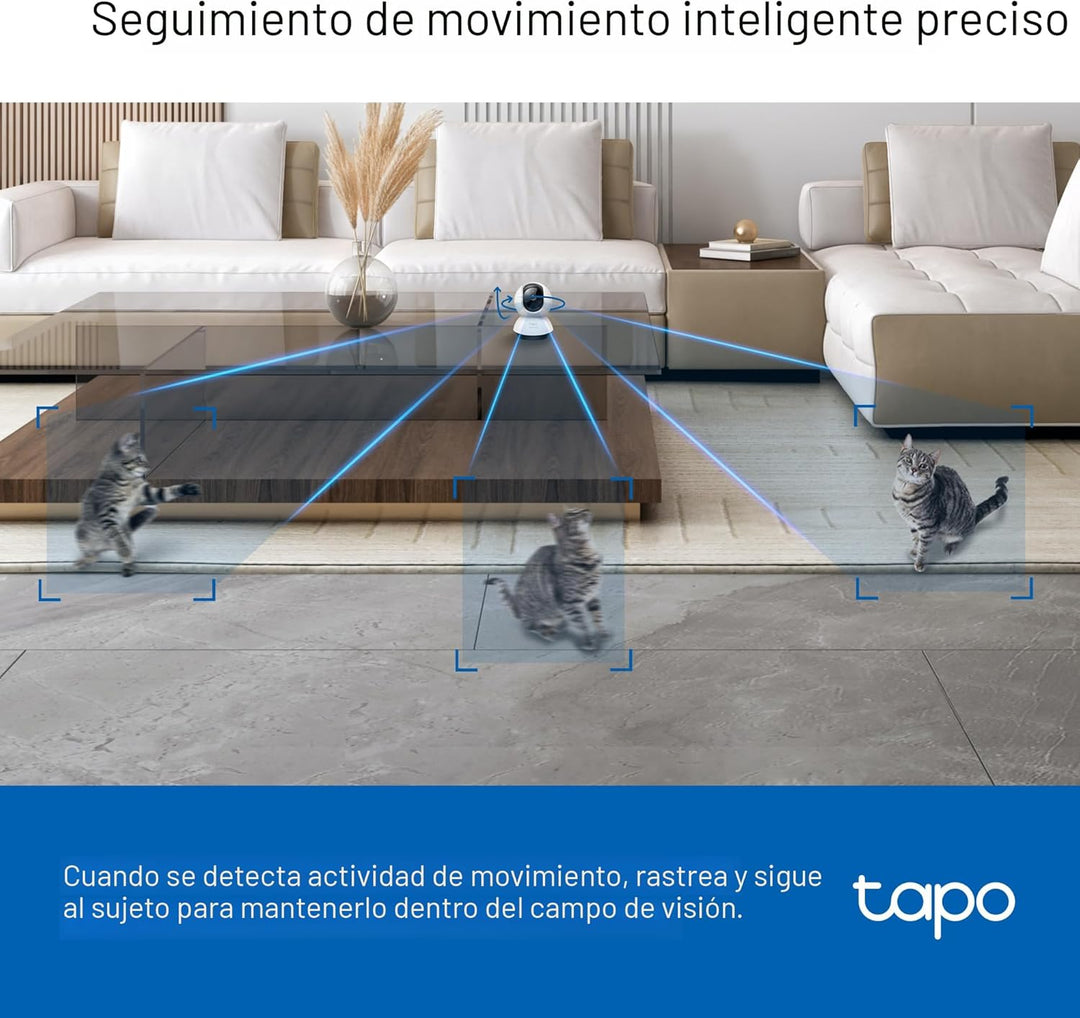 TP-Link Tapo - Cámara de seguridad Pan\/Tilt de 2K QHD para cámara...