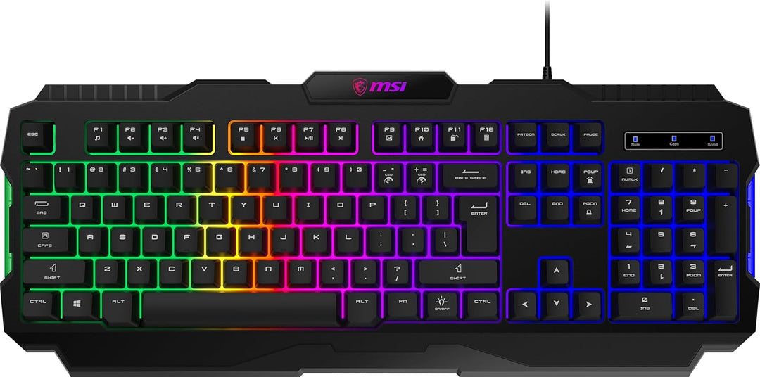 msi Forge GK100 US - Teclado de membrana, RGB, ergonómico, anti-fan...