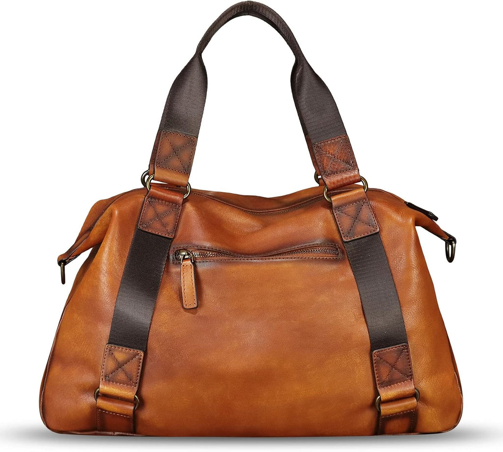 Bolso de mensajero de cuero genuino para hombre, bolso cruzado con asa superior, bolsa para laptop, maletín de negocios de viaje vintage