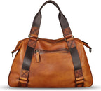Bolso de mensajero de cuero genuino para hombre, bolso cruzado con asa superior, bolsa para laptop, maletín de negocios de viaje vintage
