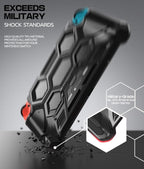 Mumba Funda protectora para Nintendo Switch 1 (versión 2017), [Battle Series] [Soporte integrado] Funda de agarre resistente para consola Nintendo Switch con cómodos agarres acolchados (negro)