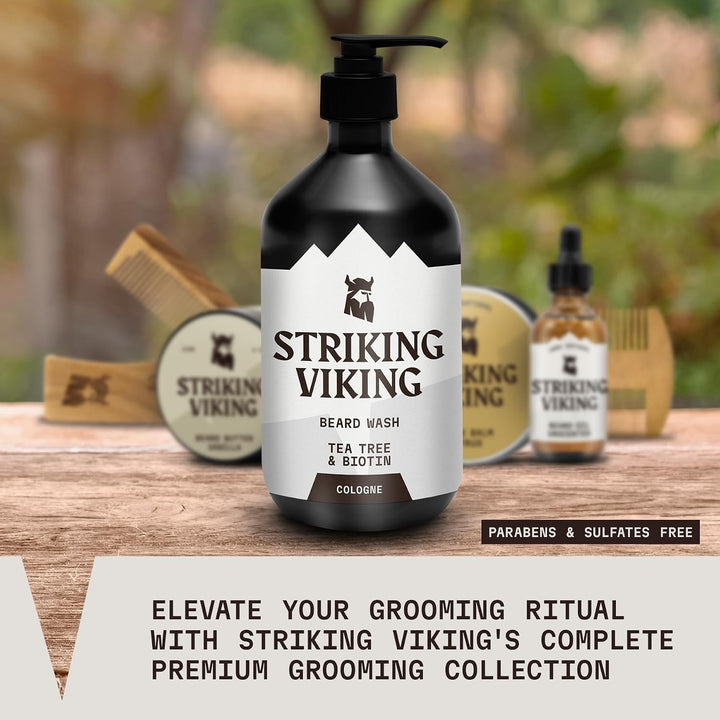 Striking Viking Jabón para barba \u2013 17 onzas, árbol de té natur...