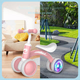 Bicicleta de equilibrio con luces coloridas para bebés de 1 año, re...