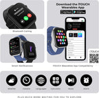 iTouch AIR 5 PRO - Reloj inteligente con GPS, AMOLED de 1.96 pulgadas, llamadas Bluetooth, más de 100 modos deportivos, frecuencia cardíaca, SpO2, seguimiento del sueño y el estrés, resistente al agua 3ATM, duración de la batería de 10 días, para iPhone y