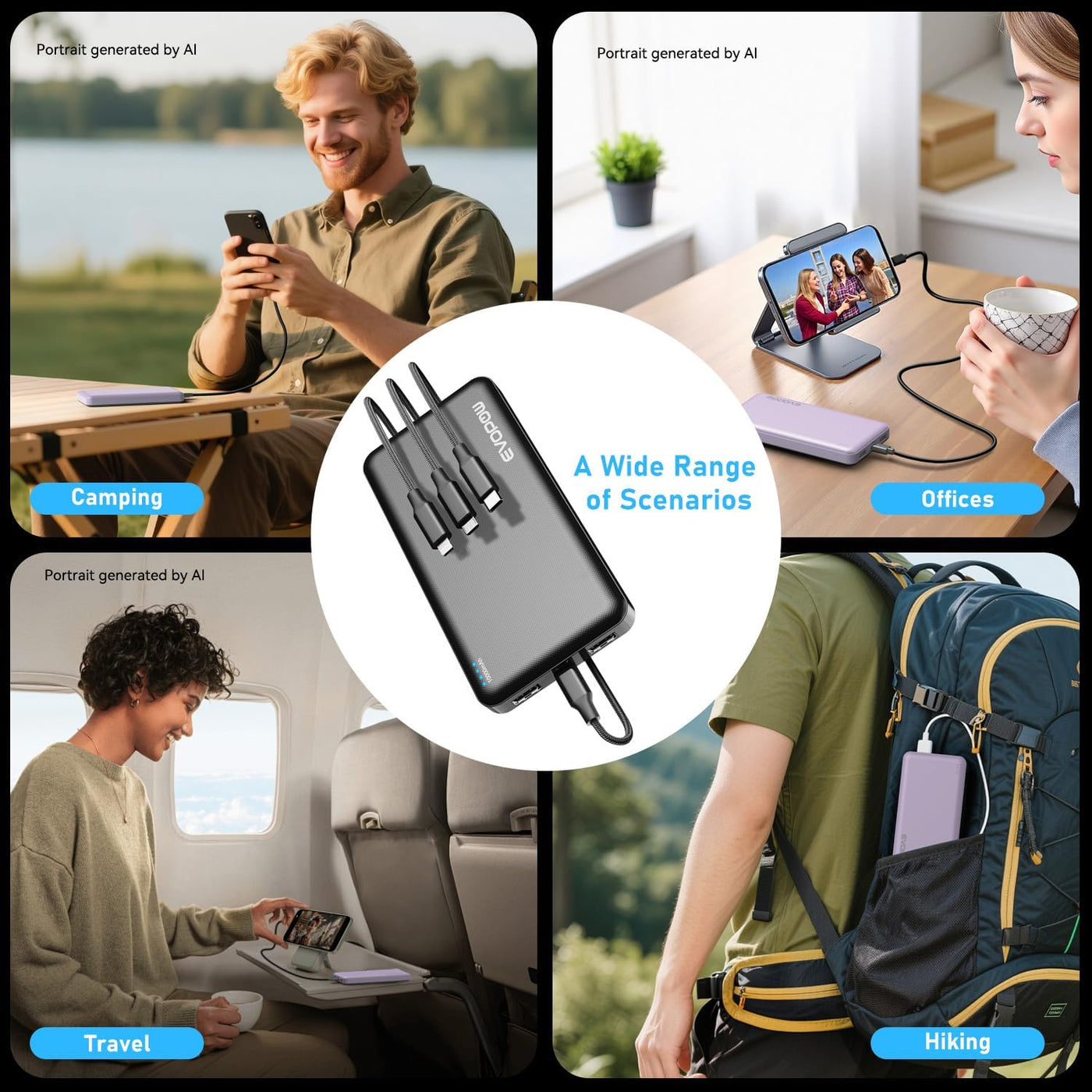 Cargador portátil, banco de energía 10000mAh, paquete de baterías,...