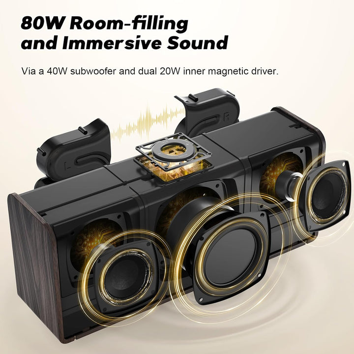 DOSS SoundBox Ultra - Altavoz Bluetooth con audio de 2.1 canales, s...