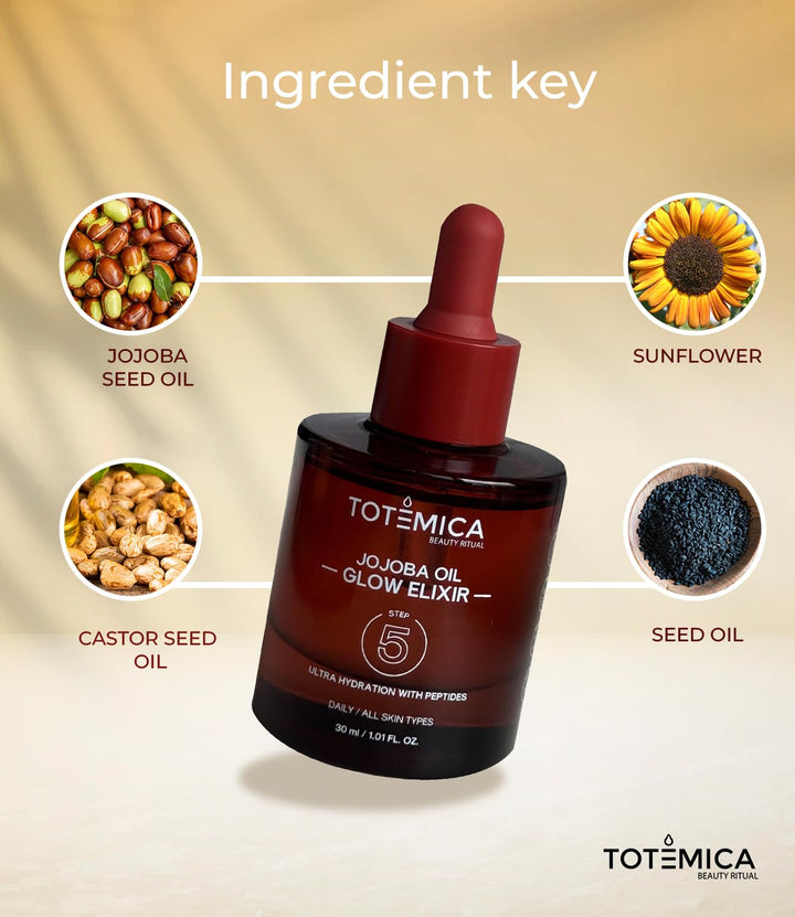 TOTEMICA Aceite de jojoba orgánico Glow Elixir \u2013 Aceite facial...