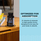 Ancient Nutrition Multivitamínico de apoyo inmunológico, vitamina D y C, cúrcuma