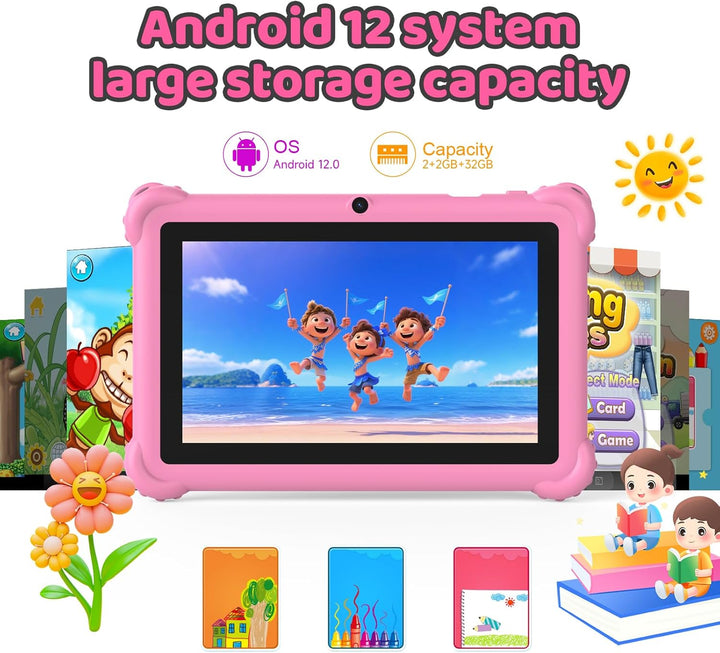 Tableta Android de 7 pulgadas para niños pequeños, pantalla IPS de...