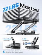 Soporte para laptop de 15 pulgadas para escritorio giratorio de 360°