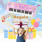 Teclado de piano de juguete para niños pequeños, pianos de 37 teclas, juguetes musicales con micrófono