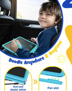 Tableta de escritura LCD de 12 pulgadas, tablero de dibujo colorido, tablero de garabatos, almohadilla de escritura borrable y reutilizable, educativa para niñas y niños de 3 a 8 años (azul)