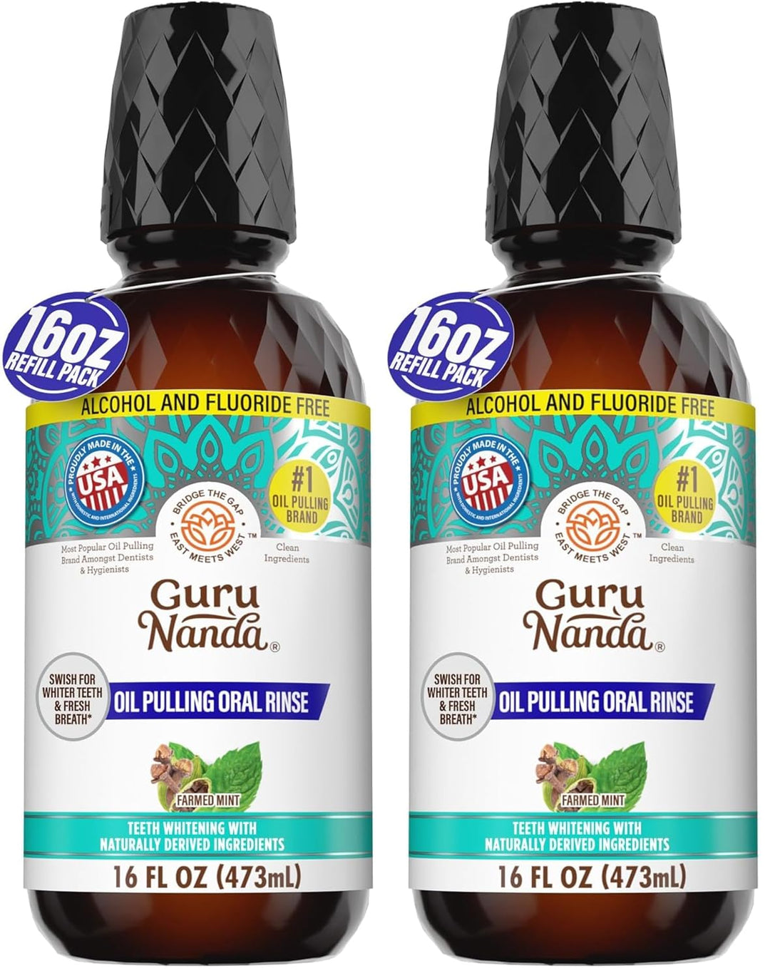 GuruNanda CocoMint Oil Pulling - Enjuague bucal para una higiene or...