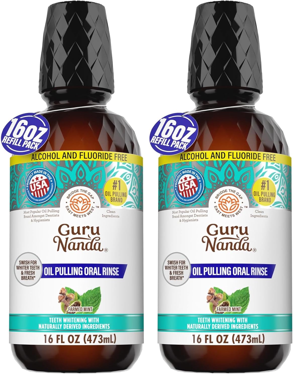 GuruNanda CocoMint Oil Pulling - Enjuague bucal para una higiene or...
