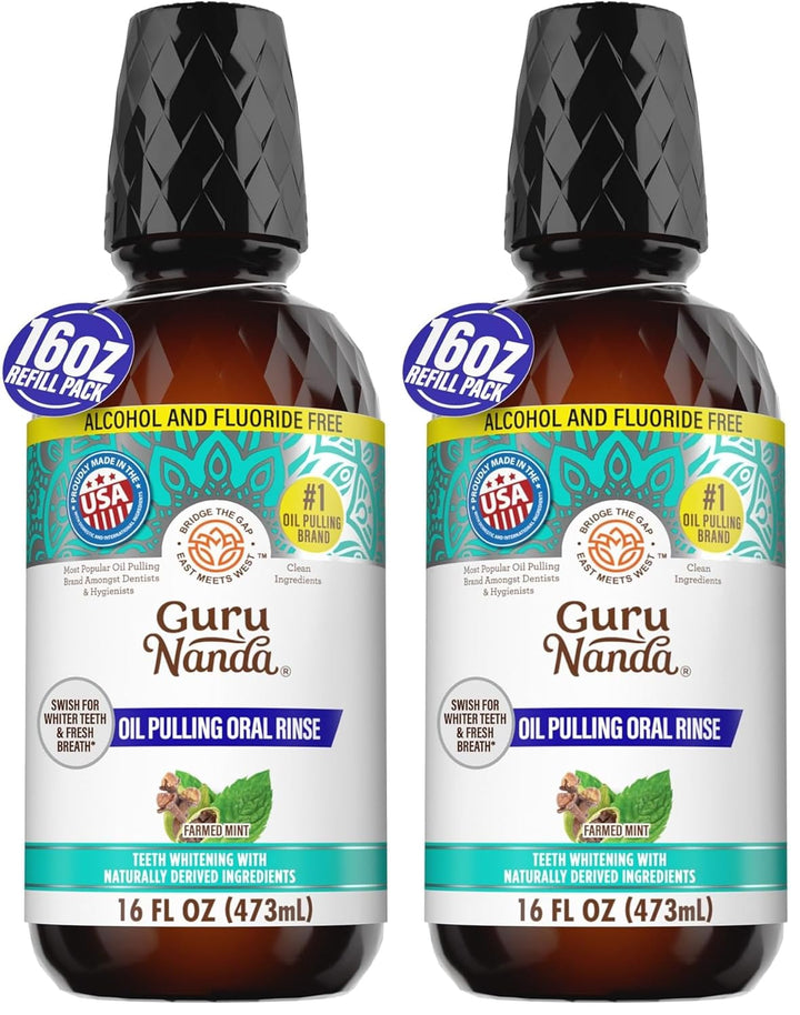 GuruNanda CocoMint Oil Pulling - Enjuague bucal para una higiene or...