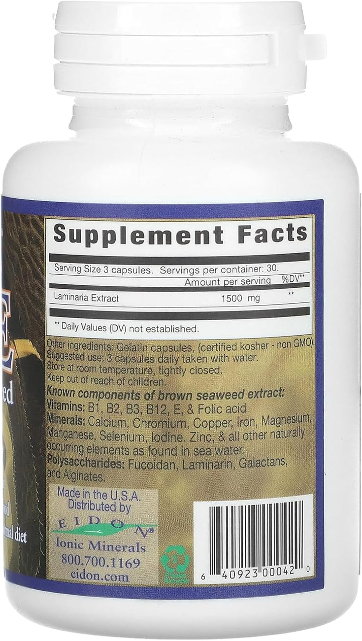 Eidon Ionic Minerals BSE (extracto de algas marrones), 500 mg, 90 c...
