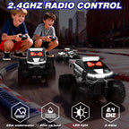 Coche de control remoto de policía con ojos dinámicos LED, autos RC anfibios 1:18, camioneta todo terreno 4WD, camión cibernético impermeable de 2.4 GHz, camión monstruo giratorio de 360°, juguetes