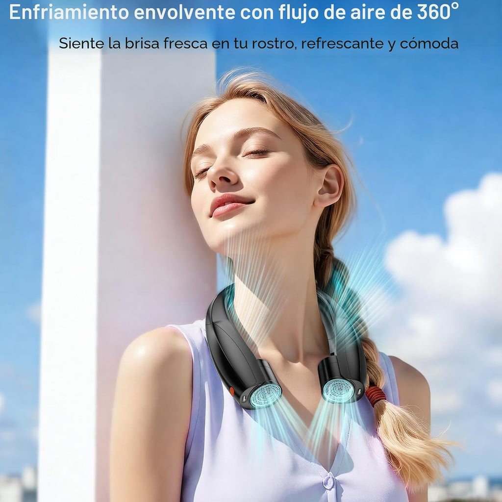 Elrerue Ventilador de cuello portátil, ventilador personal recargab...