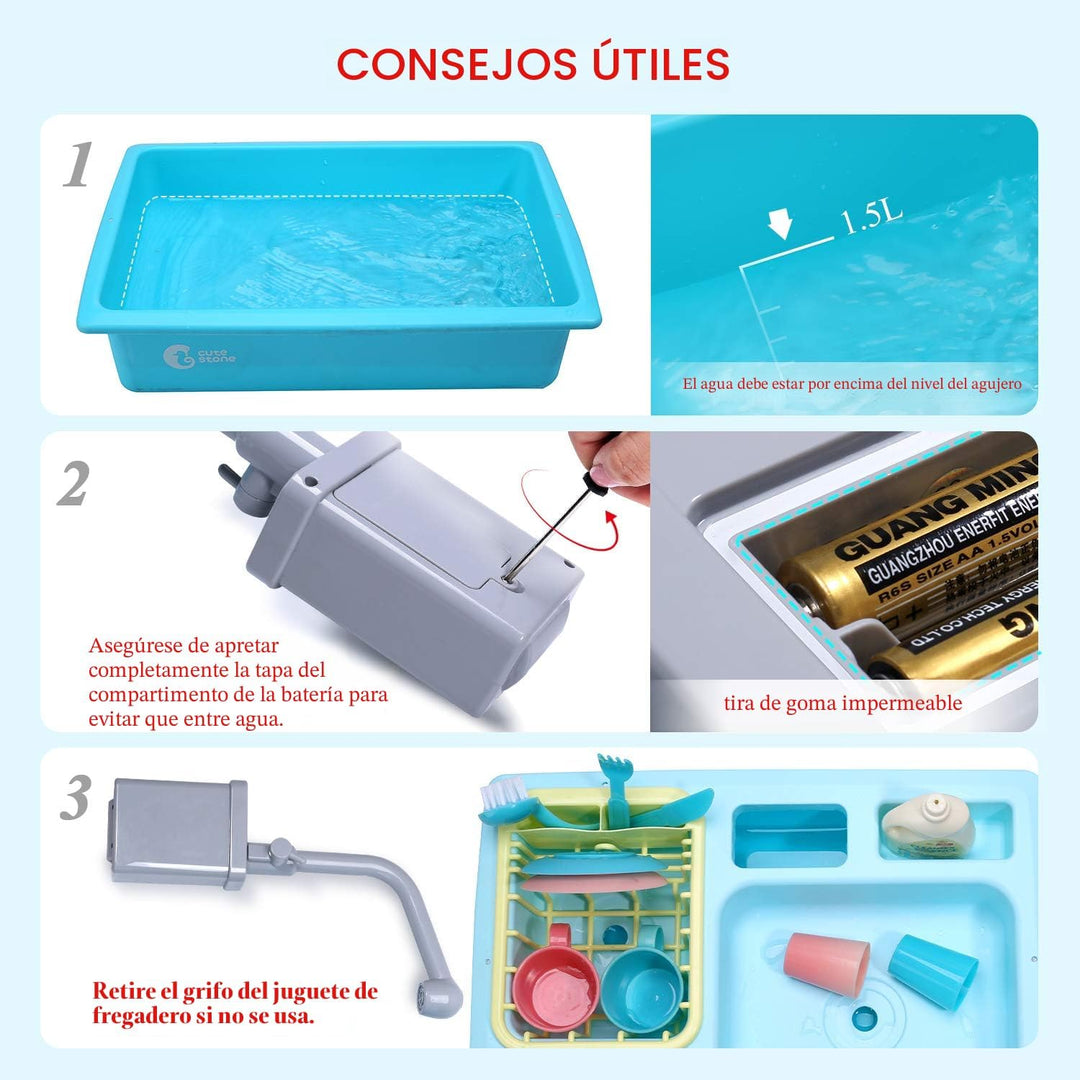 CUTE STONE - Juguetes de fregadero de cocina con cambio de color, j...