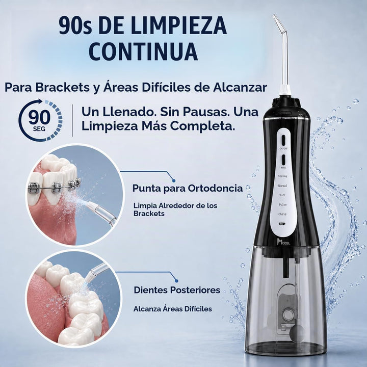 MOCEL - Irrigador dental inalámbrico con 5 modos, limpiador de dien...