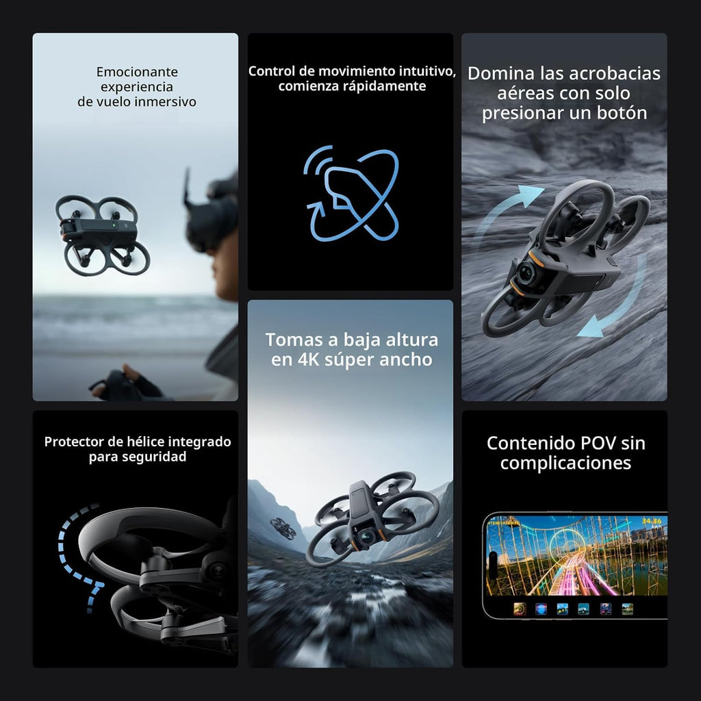 DJI Avata 2 Fly Smart Combo (batería individual), FPV Drone con cámara 4K