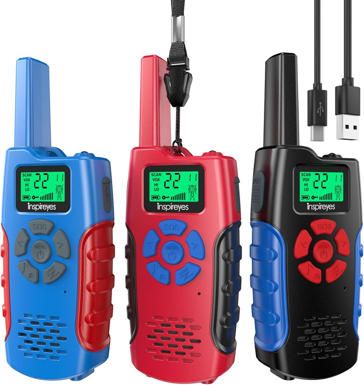 Inspireyes Walkie Talkies para niños recargables, juguetes para niñ...
